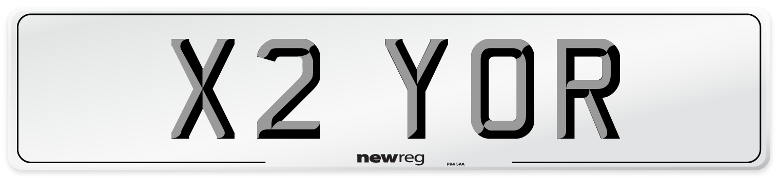 X2 YOR Number Plate from New Reg